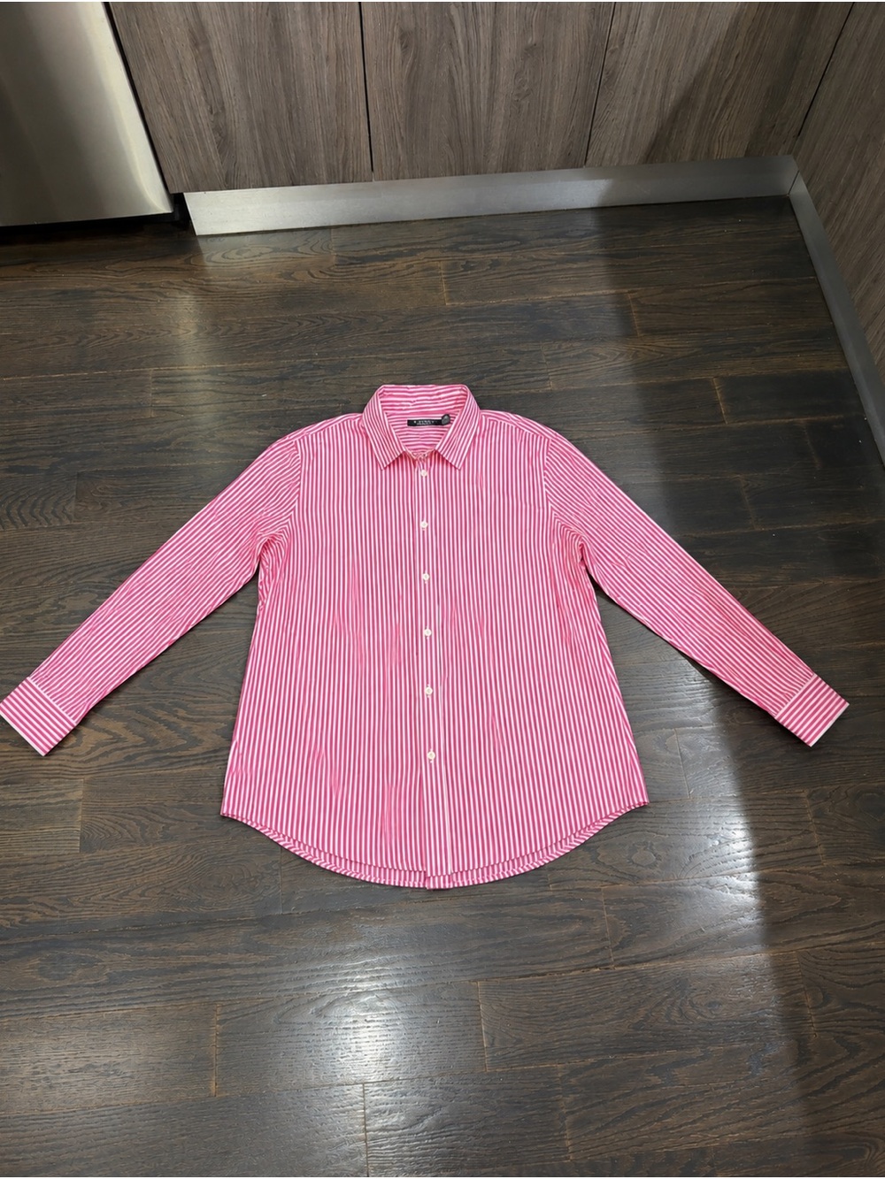 Lauren by Ralph Lauren Pink Stripe Button-Down Shirt